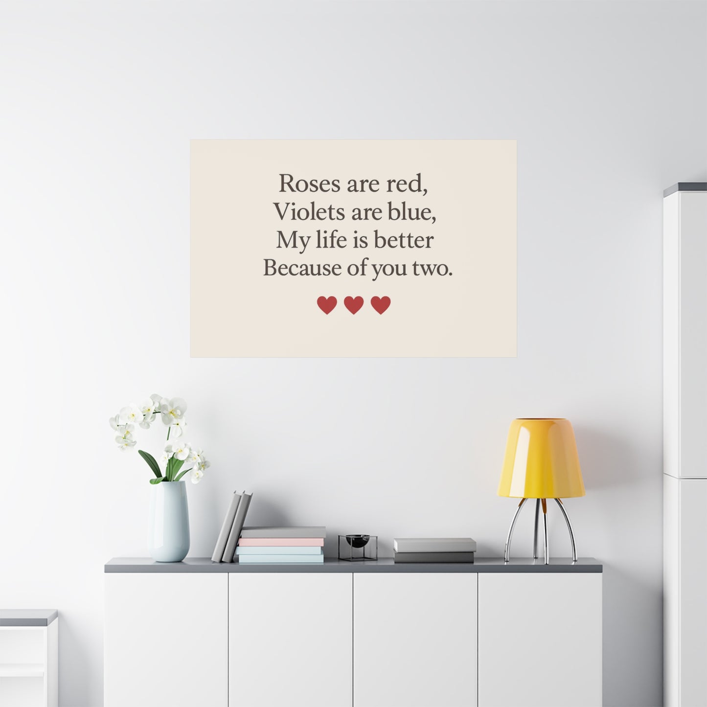 Roses are red poem Canvas | Stretched Matte Wall Art | Throuple Poem Artwork