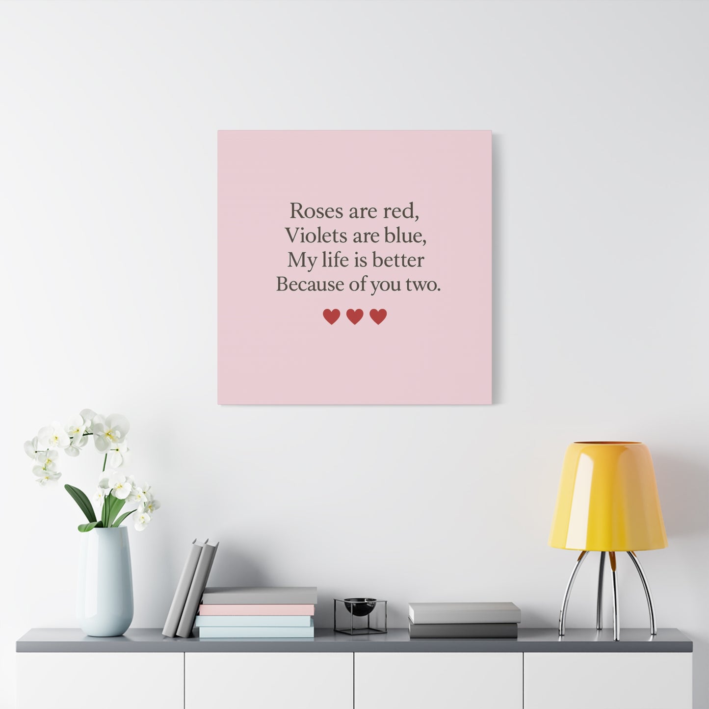 Roses are red Violets are blue poem Matte Canvas | Stretched 1.25" | Throuple Poem Print