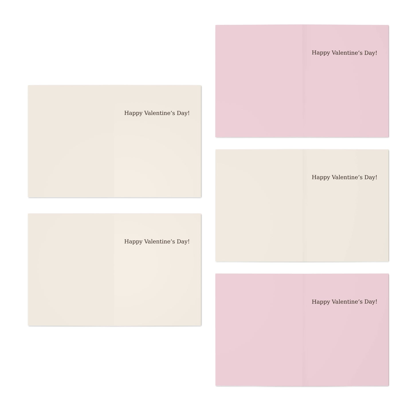 Love Hearts Greeting Cards 5-Pack | Romantic Note Cards | Throuple Valentine's Day Cards