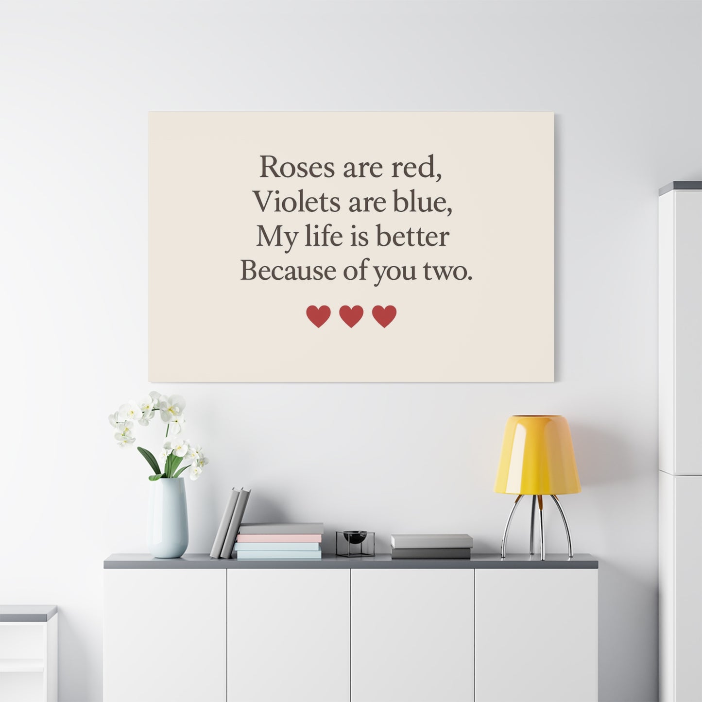 Roses are red poem Canvas | Stretched Matte Wall Art | Throuple Poem Artwork