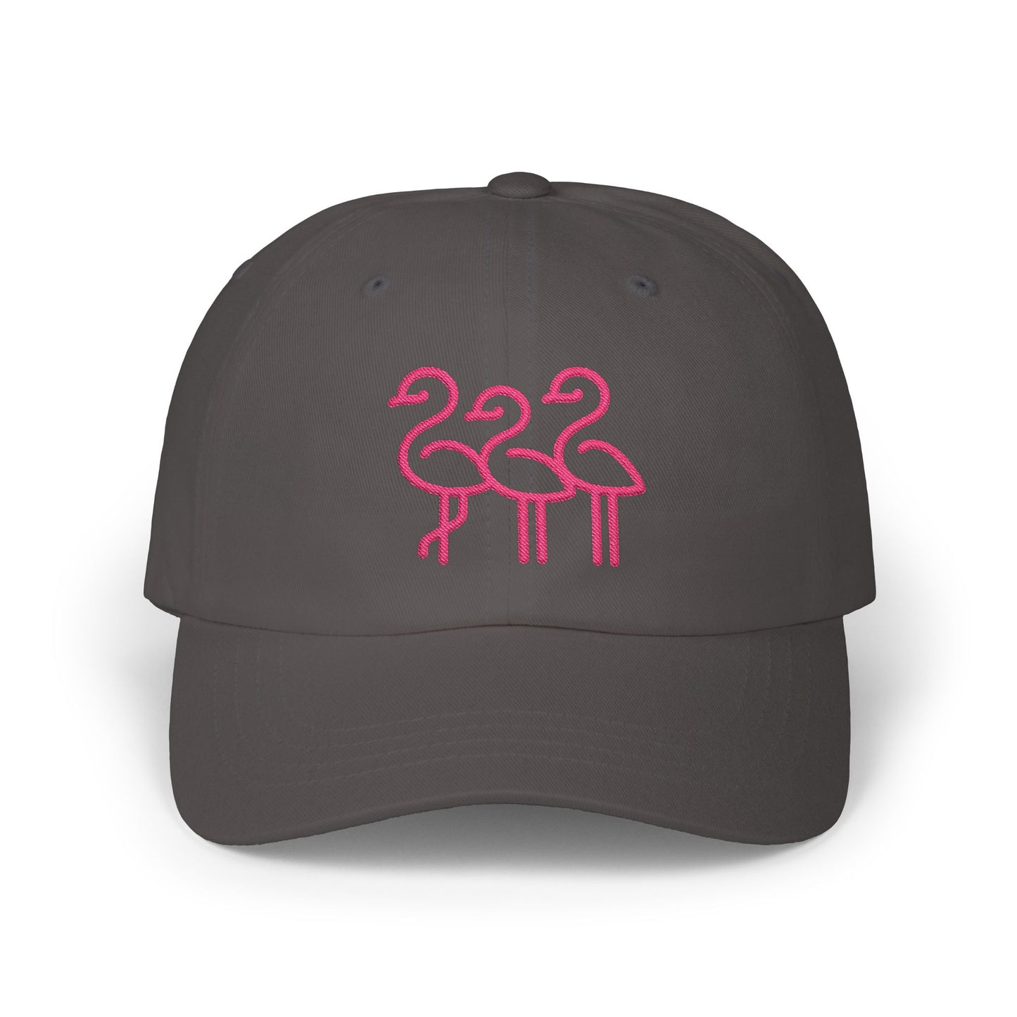 Three Pink Flamingos Dad Cap | Embroidered Flamingo Baseball Hat |Throuple Life