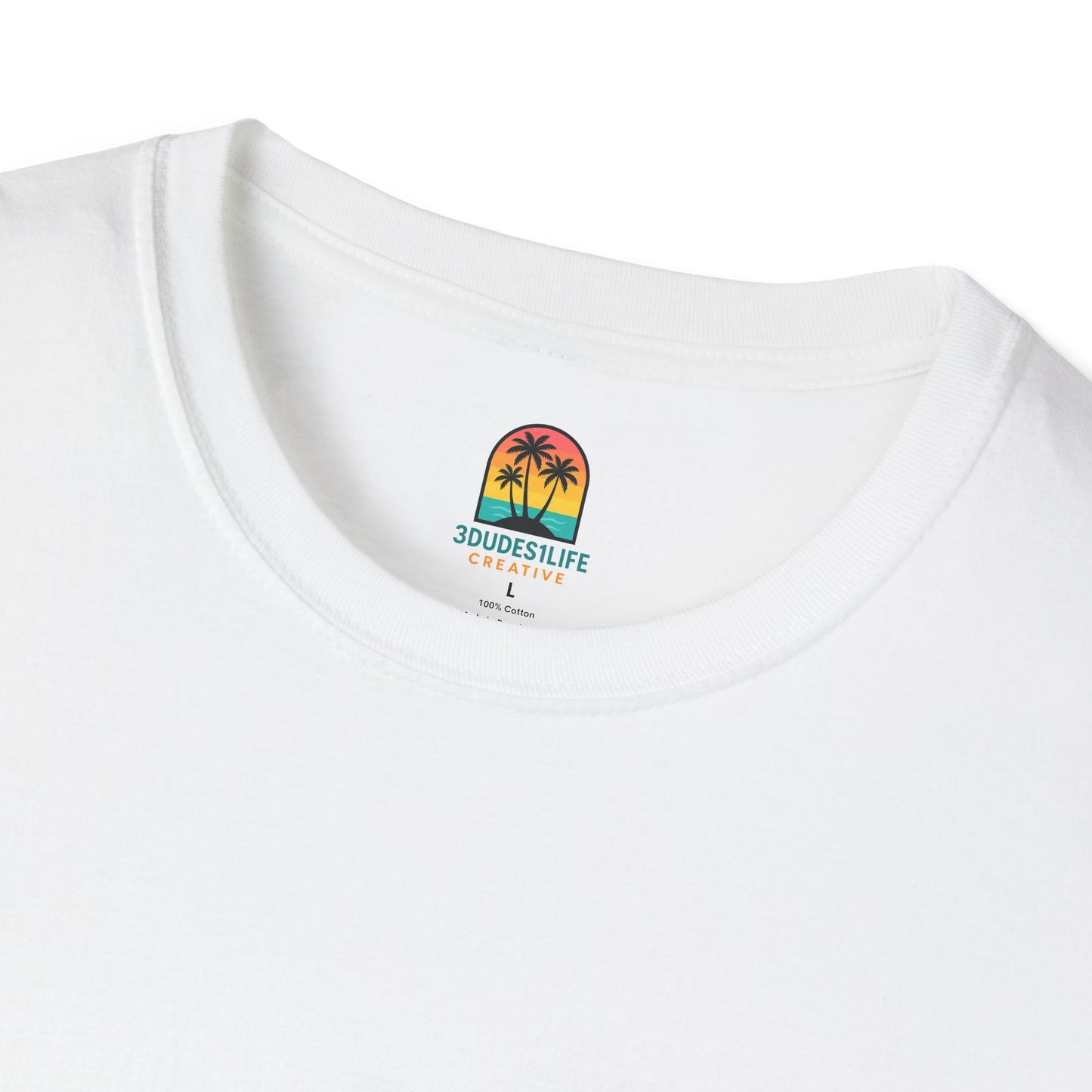 Sunset Palm Trees T-Shirt | Tropical Beach Retro Sunset Graphic | Throuple Shirt Merch Branded Flamingos