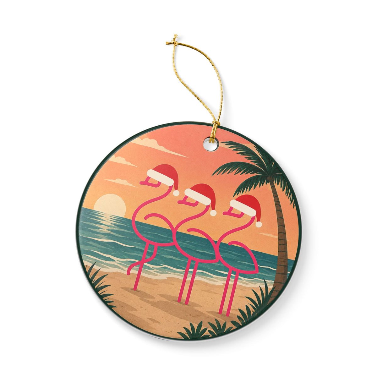 Throuple Christmas Ornament | Flamingo Trio Holiday Ornament | Tropical Christmas Decor | LGBTQ+ Polyamory Gift