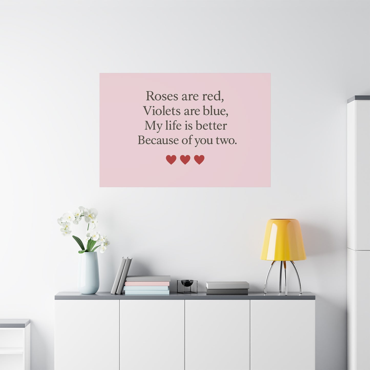 Roses are red Violets are blue poem Matte Canvas | Stretched 1.25" | Throuple Poem Print