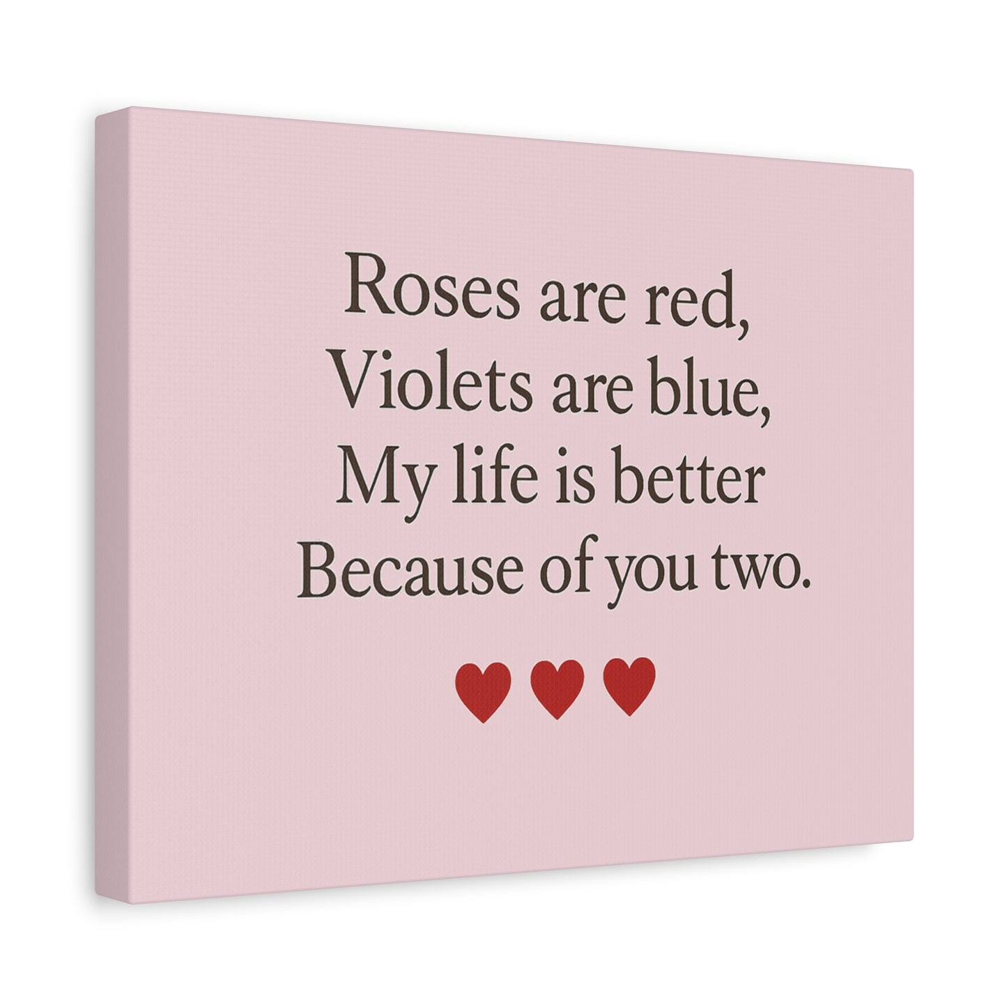 Roses are red Violets are blue poem Matte Canvas | Stretched 1.25" | Throuple Poem Print