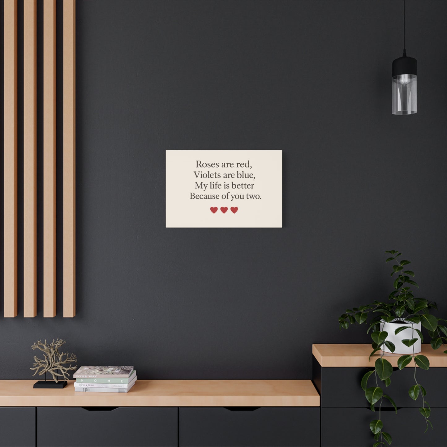Roses are red poem Canvas | Stretched Matte Wall Art | Throuple Poem Artwork