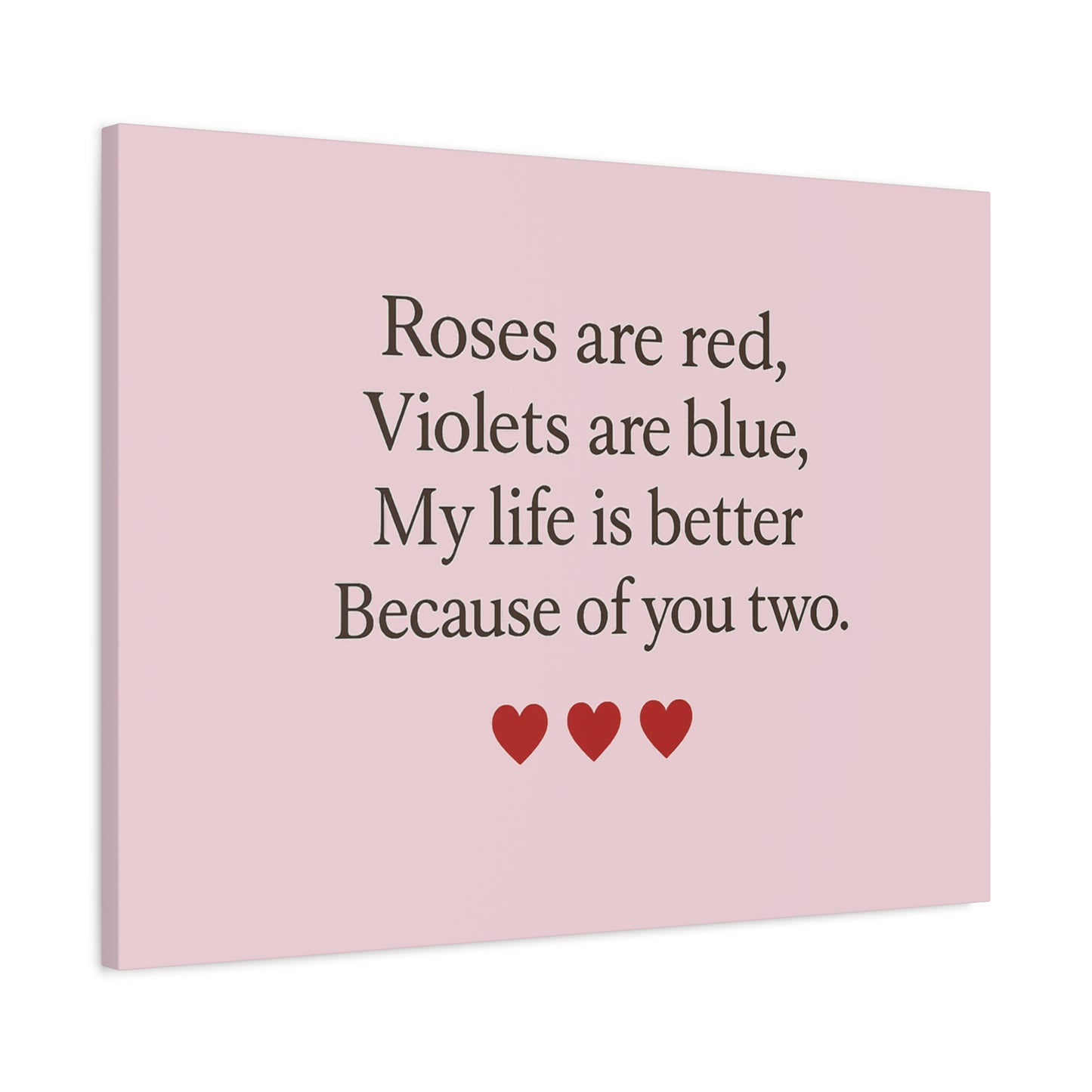Roses are red Violets are blue poem Matte Canvas | Stretched 1.25" | Throuple Poem Print