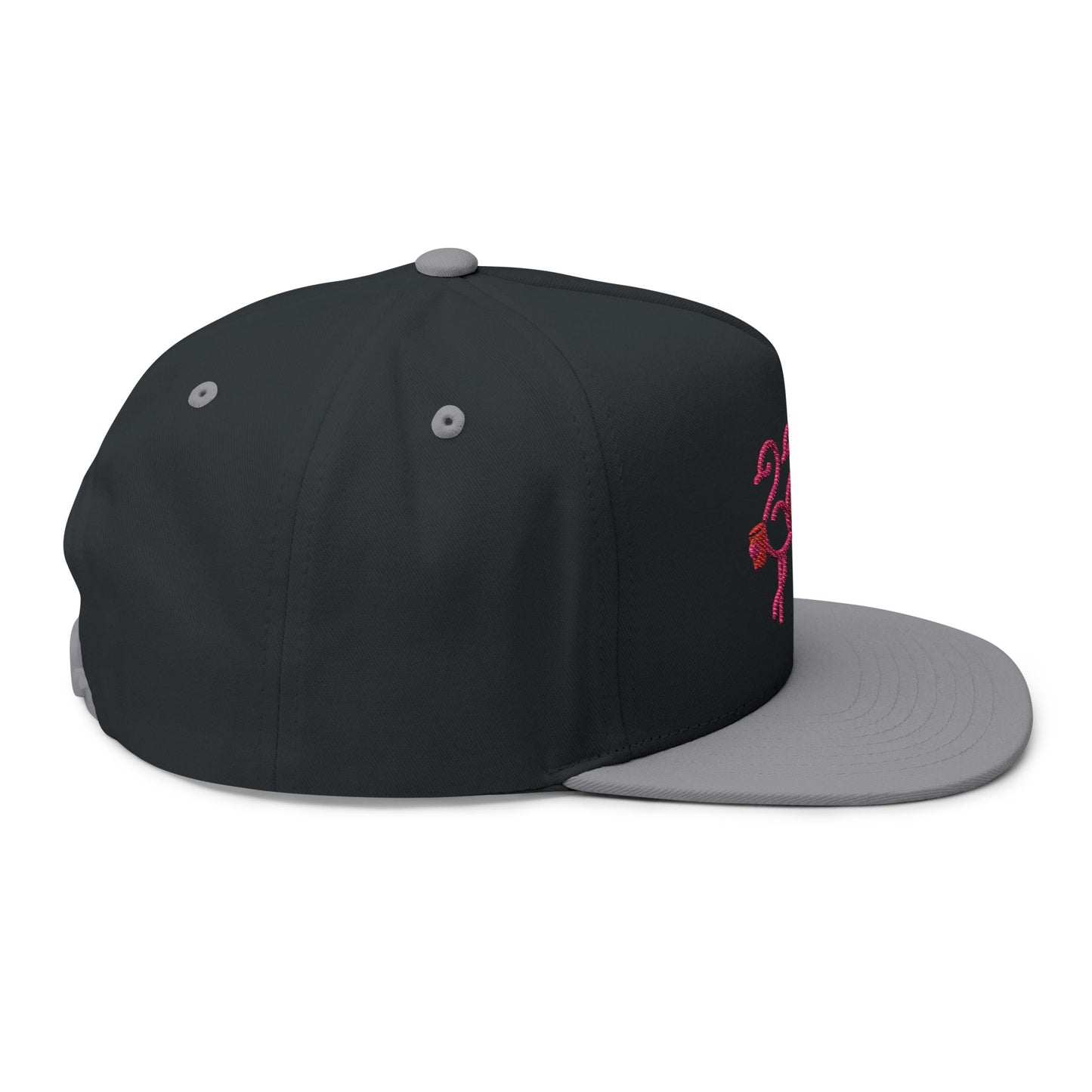 Three Pink Flamingos Embroidered Flat Bill Cap | Tropical Bird Hat | Red Cup Throuple Life