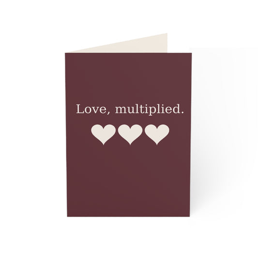 Love, multiplied hearts Greeting Card | Happy Valentine's Day Inside, Pack Options | Throuple V-Day Card