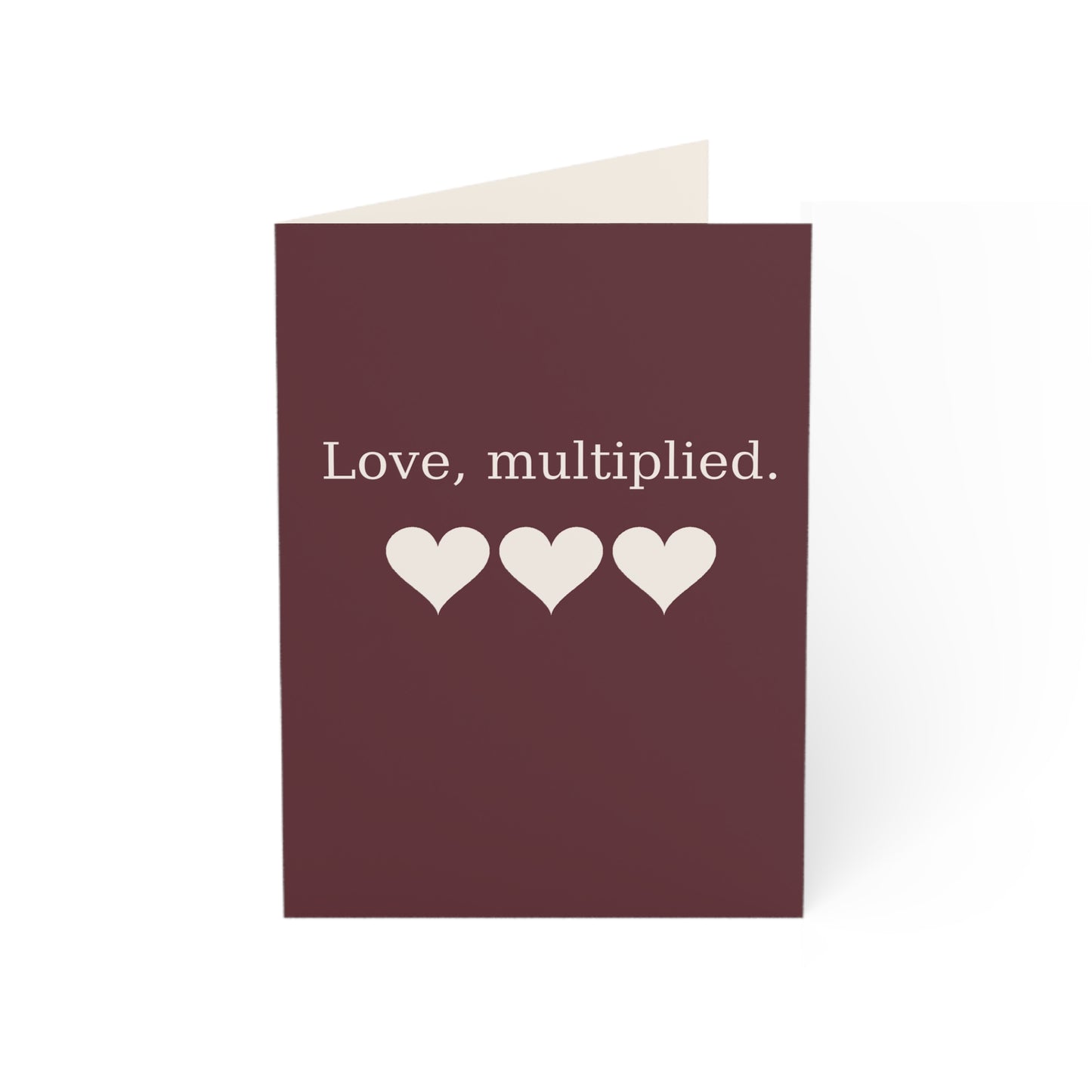 Love, multiplied hearts Greeting Card | Happy Valentine's Day Inside, Pack Options | Throuple V-Day Card
