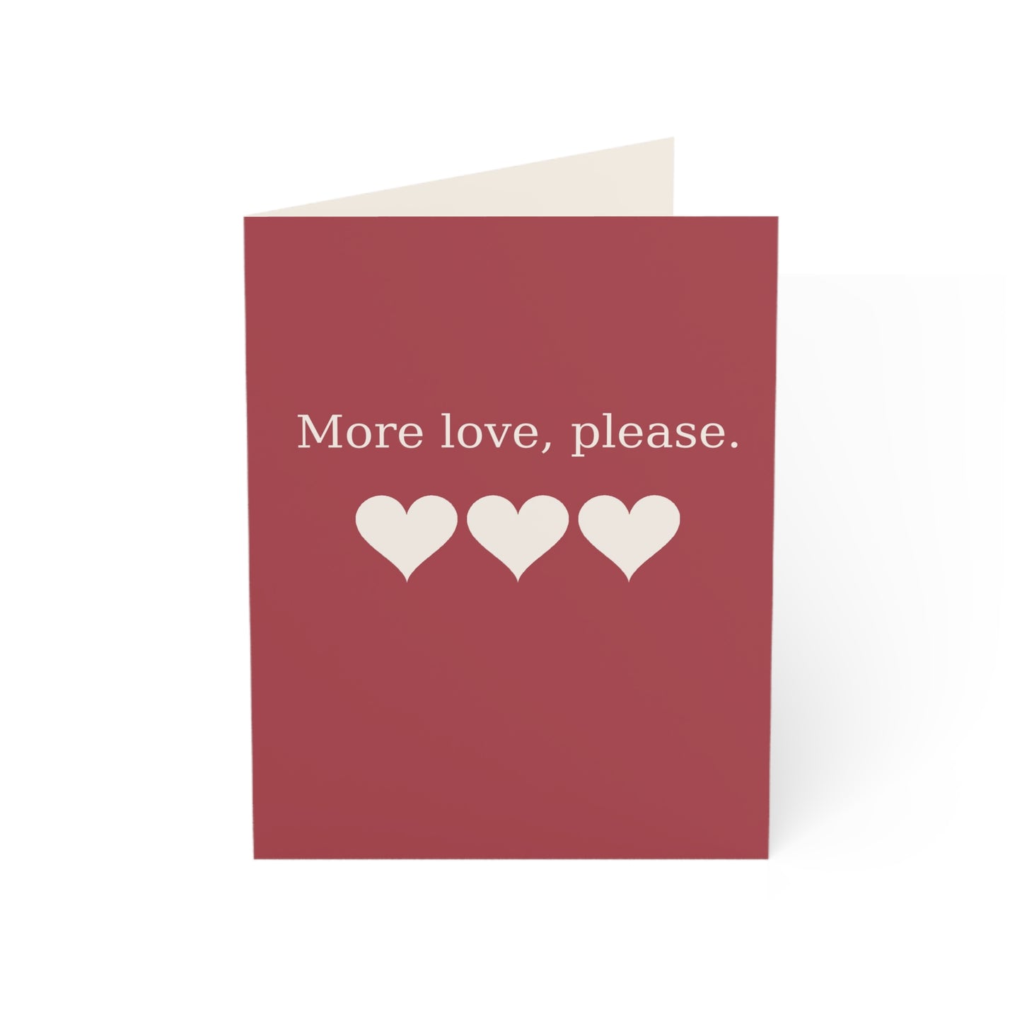 More love please Hearts Greeting Card | Romantic Valentine Note | Throuple Valentine's Day Card