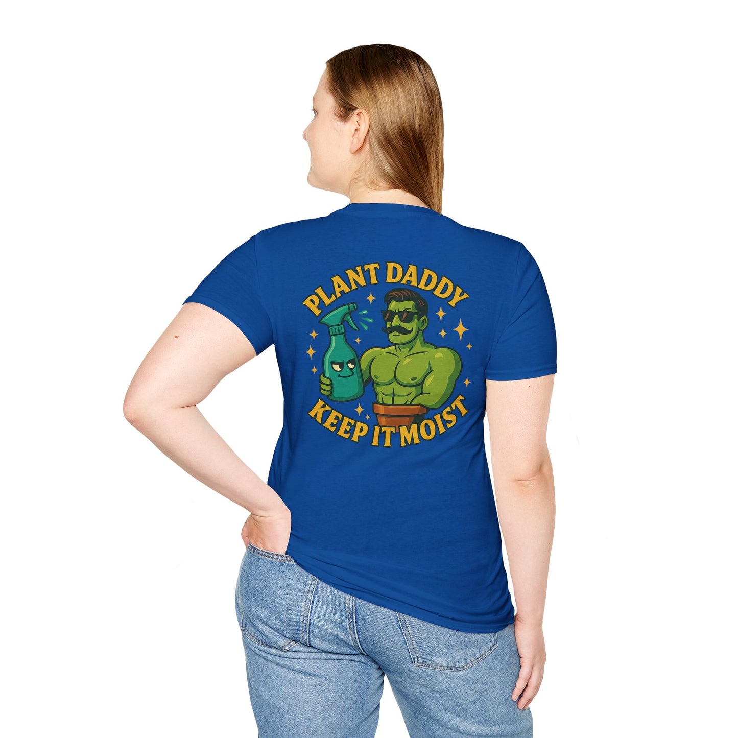 Plant Daddy Keep It Moist T-Shirt | Plant Care Humorous Graphic Tee | 2 Sided Men's T-Shirt Plant Lover