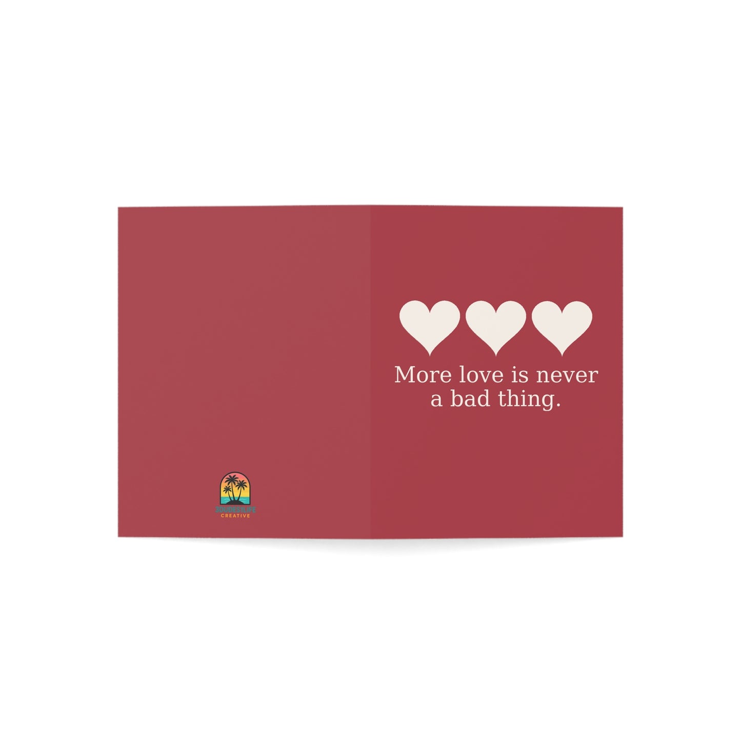 More love is never a bad thing Greeting Card | Heart Trio Love Card | Throuple Valentine's Day Card