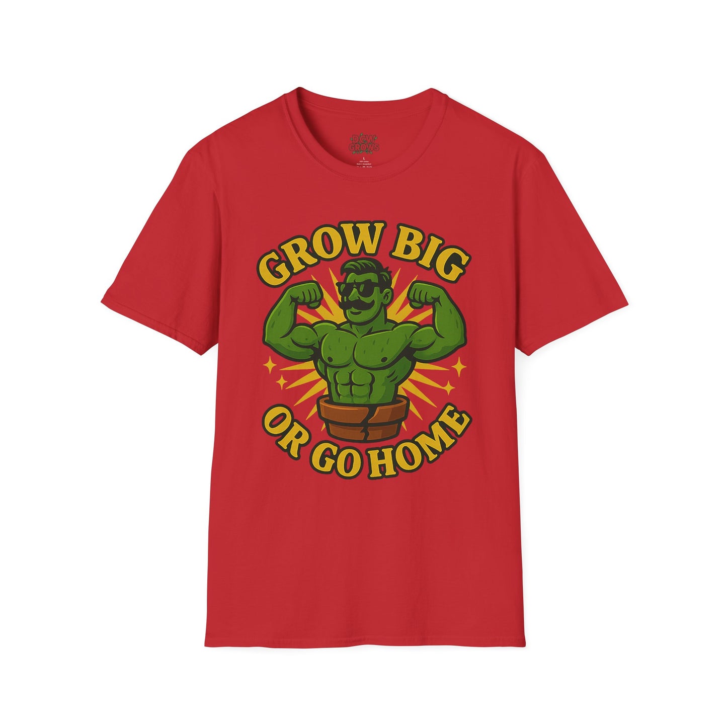 Grow Big or Go Home Plant Monster T-Shirt | Muscle Succulent Graphic Tee | Men's T-Shirt Plant Lover