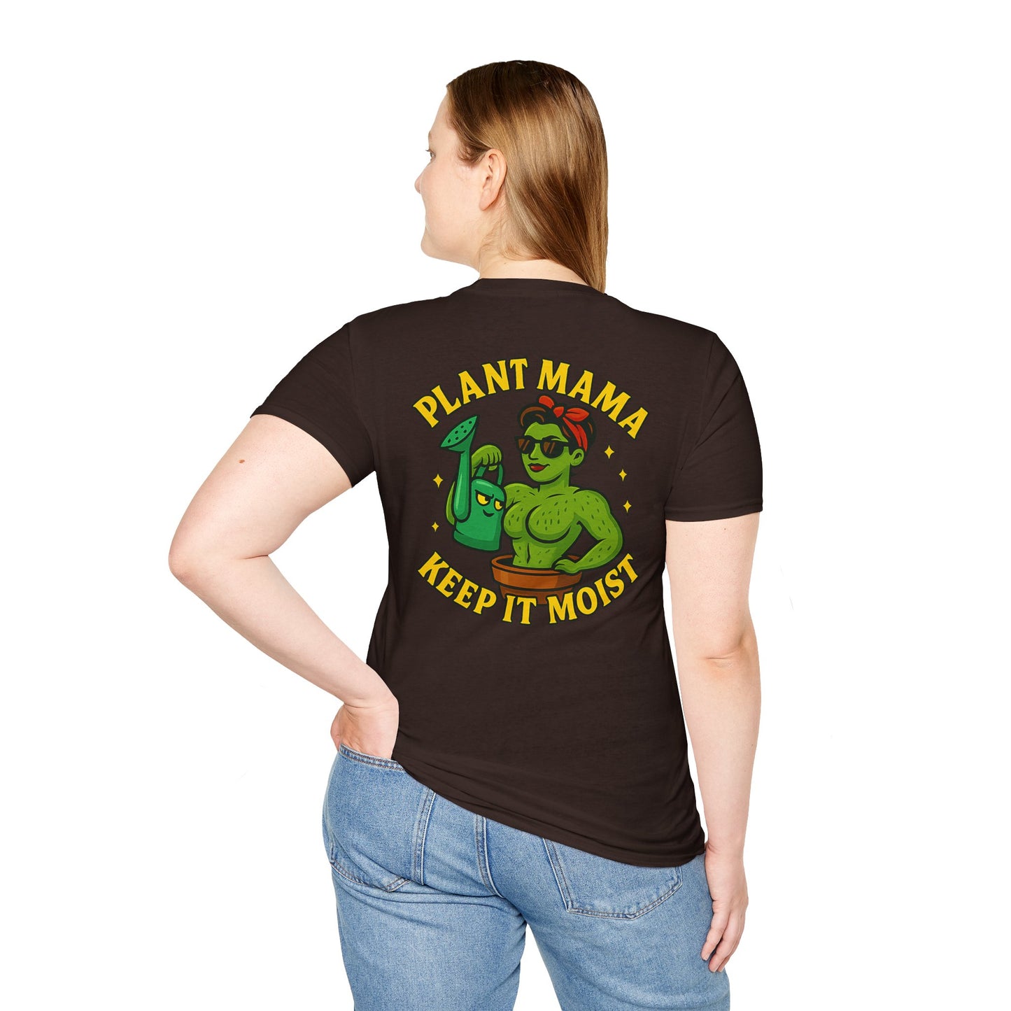 Plant Mama Keep It Moist T-Shirt | Plant Lover Graphic Tee | Women's T-Shirt Plant Lover Funny 2 Sided