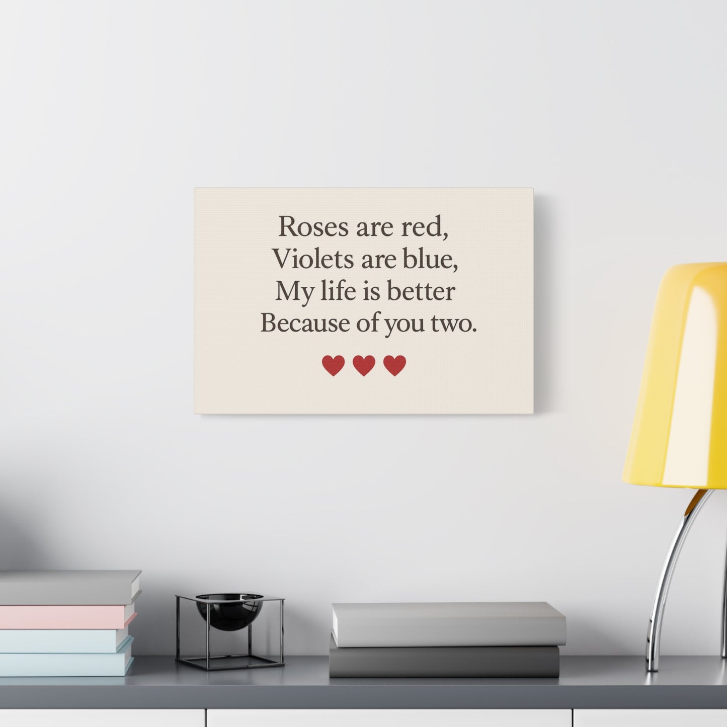 Roses are red poem Canvas | Stretched Matte Wall Art | Throuple Poem Artwork