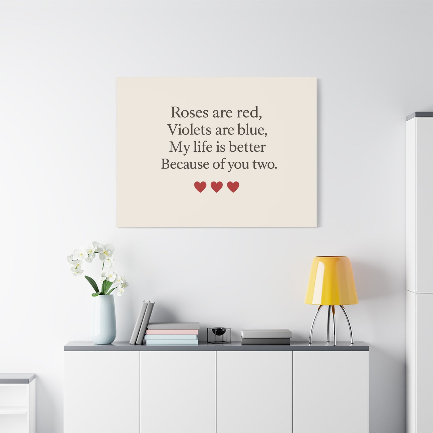 Roses are red poem Canvas | Stretched Matte Wall Art | Throuple Poem Artwork