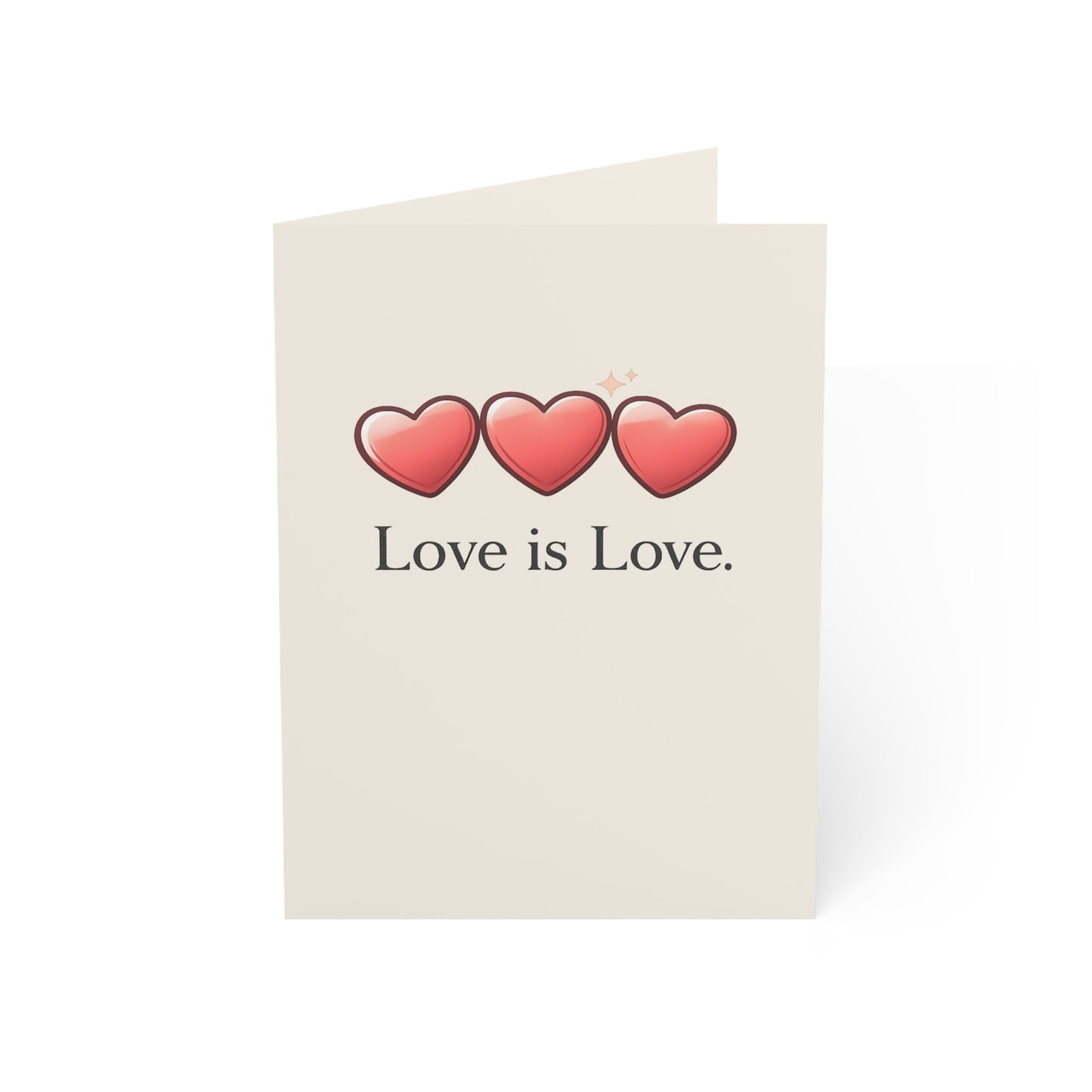 Love Is Love hearts greeting card | LGBTQ Pride | Throuple Birthday Card
