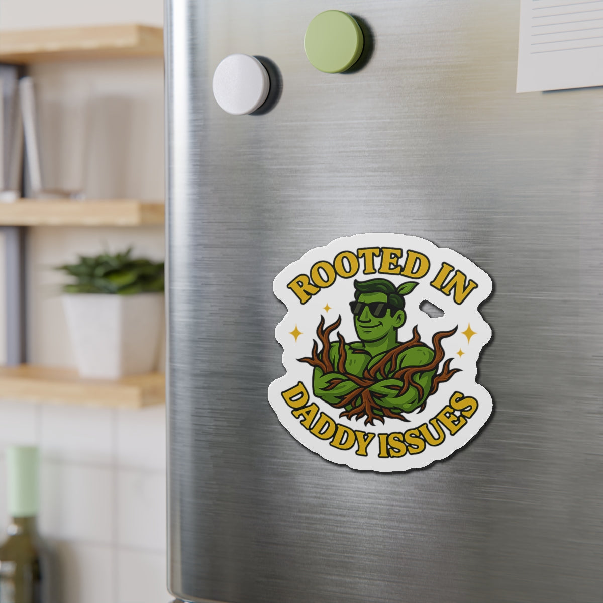 Rooted in Daddy Issues sticker | Plant Man, Vine Illustration | Funny Sticker for Plant Lovers