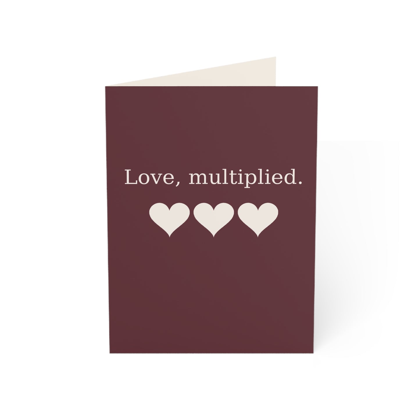 Love, multiplied hearts Greeting Card | Happy Valentine's Day Inside, Pack Options | Throuple V-Day Card