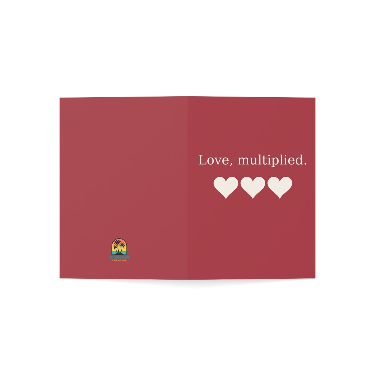 Love, multiplied cards Greeting Card | Romantic heart note | Throuple Valentine's Day Card
