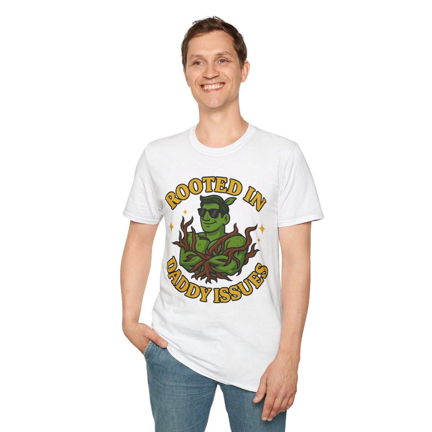 Softstyle Graphic T-Shirt | Rooted In Daddy Issues T-Shirt | Men's T-Shirt Plant Lover