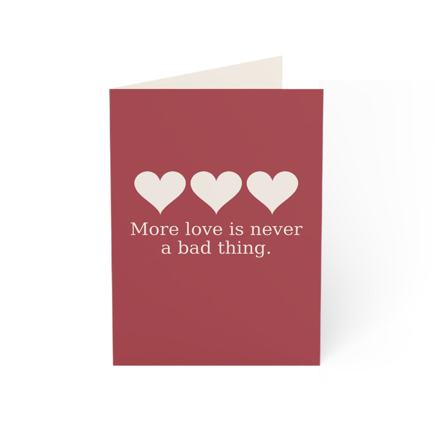 More love is never a bad thing Greeting Card | Heart Trio Love Card | Throuple Valentine's Day Card