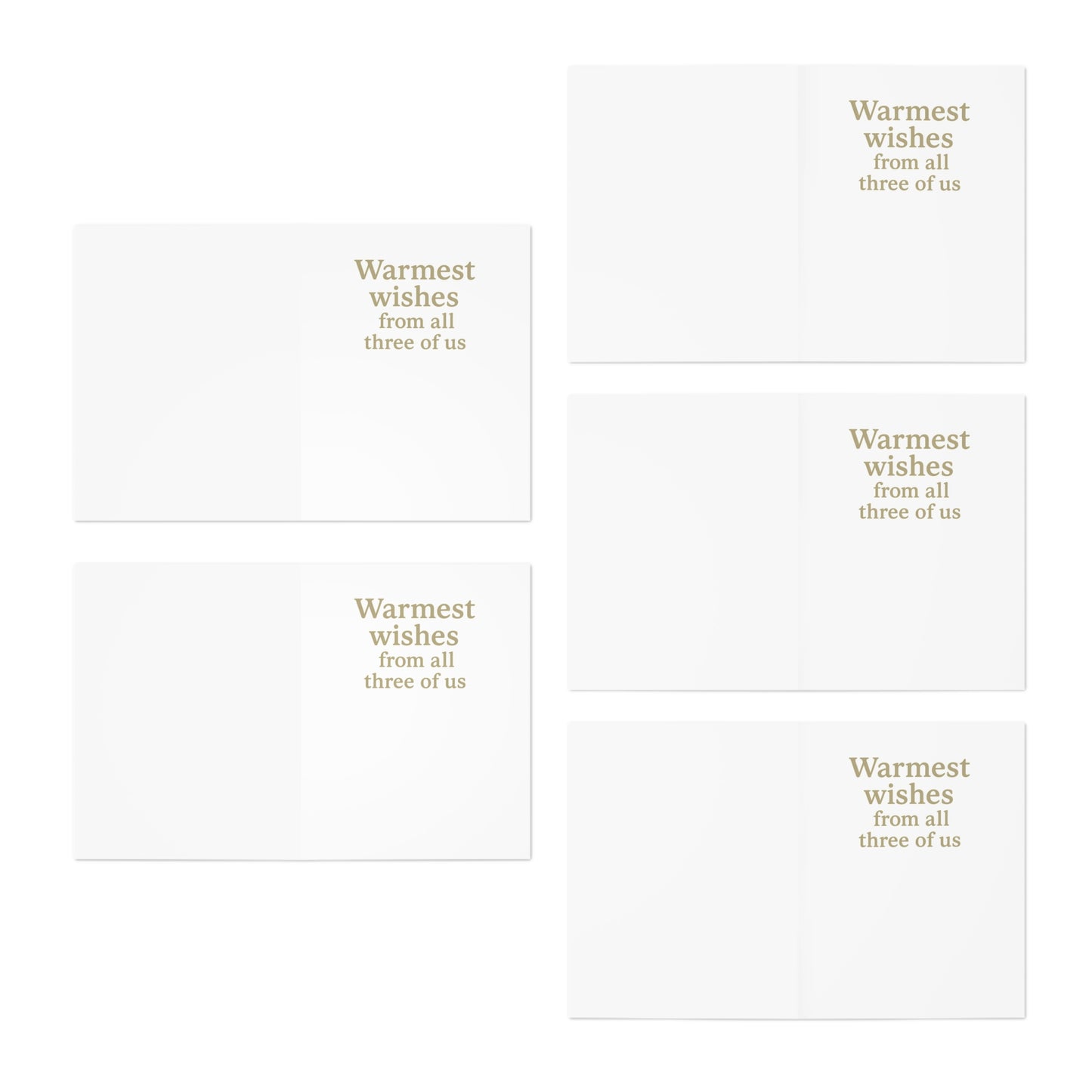 Holiday Magic Comes in Threes Penguin Greeting Cards (5-Pack) | Throuple Holiday & Christmas Cards