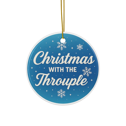 Christmas With The Throuple Ceramic Ornament | Round Holiday Ornament