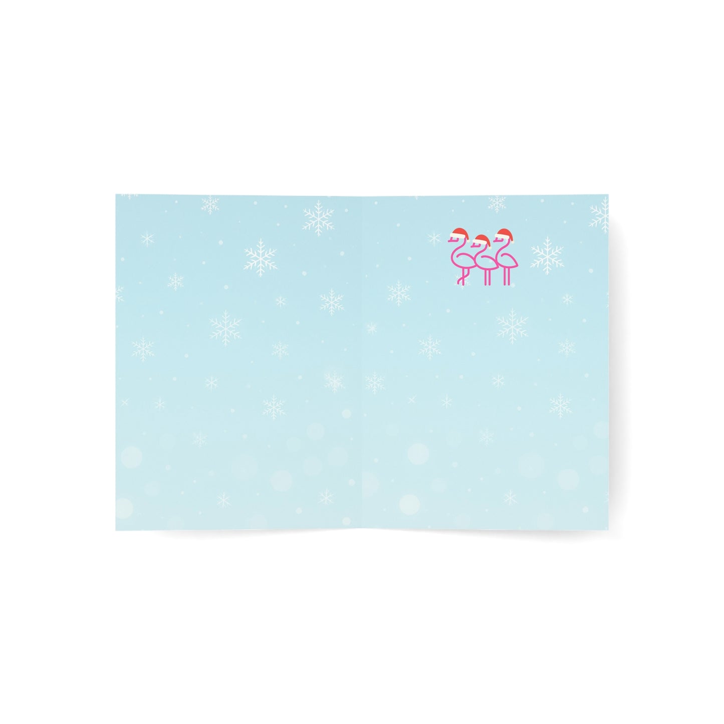 Three's A Holiday Vibe Flamingos Greeting Card | Christmas Holiday Card | Blank Inside Holiday Card Throuple