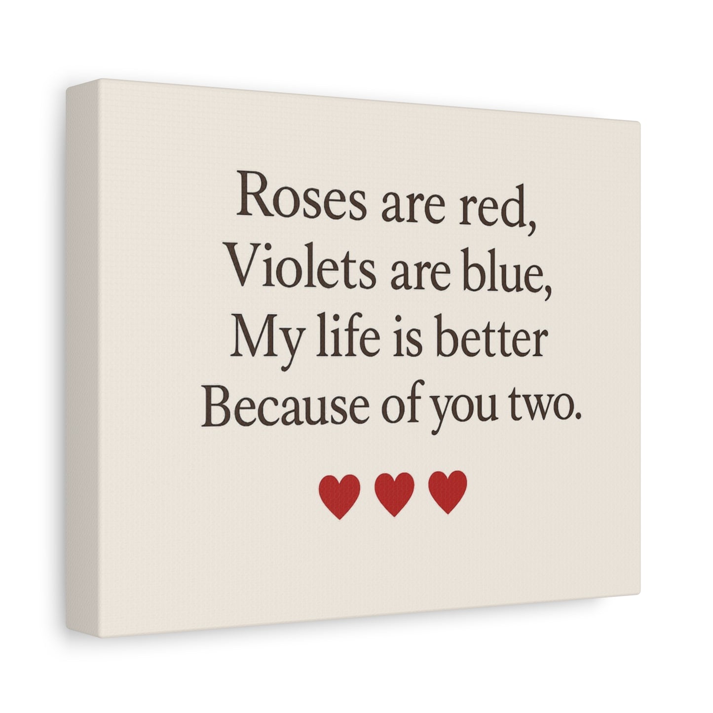 Roses are red poem Canvas | Stretched Matte Wall Art | Throuple Poem Artwork
