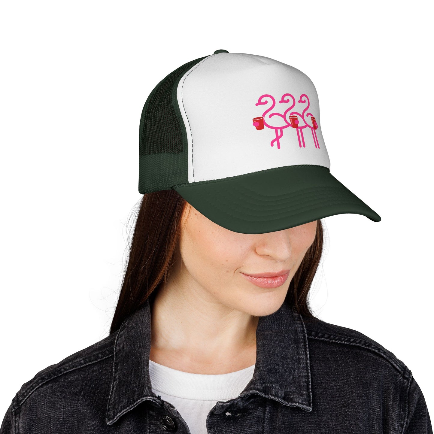 Pink Flamingo Trio Trucker | Fun Throuple Life Hat
