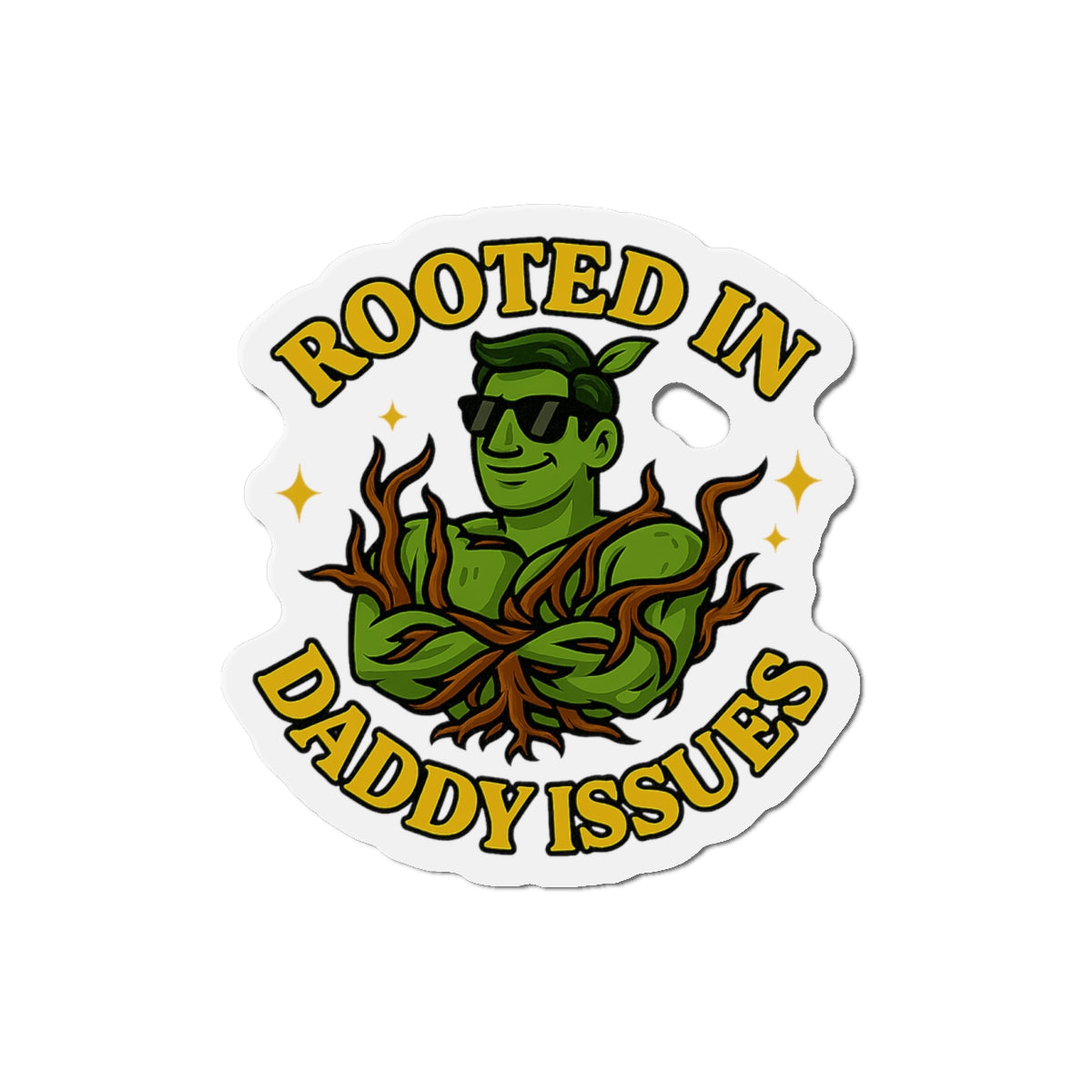 Rooted in Daddy Issues sticker | Plant Man, Vine Illustration | Funny Sticker for Plant Lovers