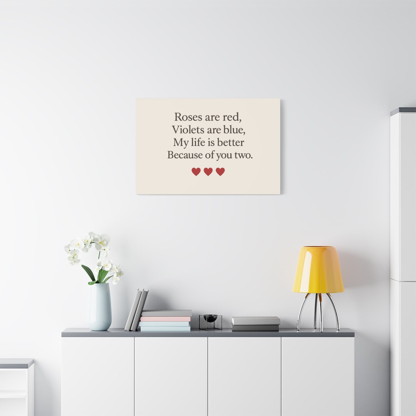 Roses are red poem Canvas | Stretched Matte Wall Art | Throuple Poem Artwork