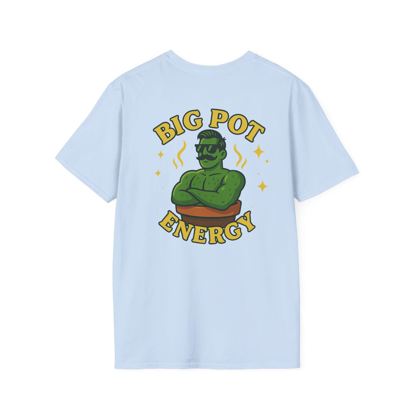 Big Pot Energy T-Shirt | Funny Plant Pot Character | 2 Sided Men's T-Shirt Plant Lover