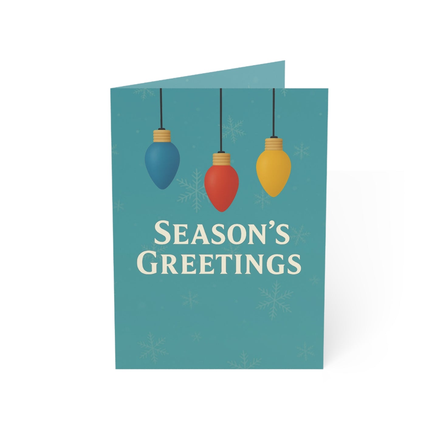 Season's Greetings Holiday Lights Greeting Card | Blank Inside Holiday Card | Throuple Christmas Card