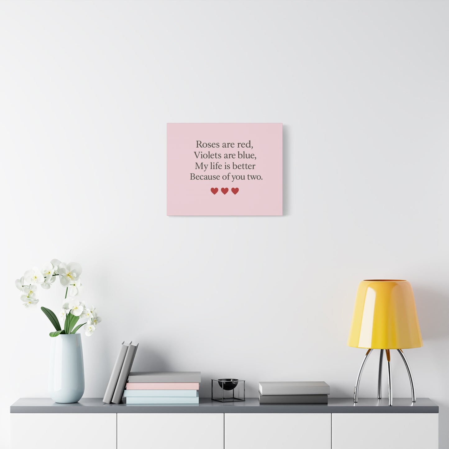 Roses are red Violets are blue poem Matte Canvas | Stretched 1.25" | Throuple Poem Print
