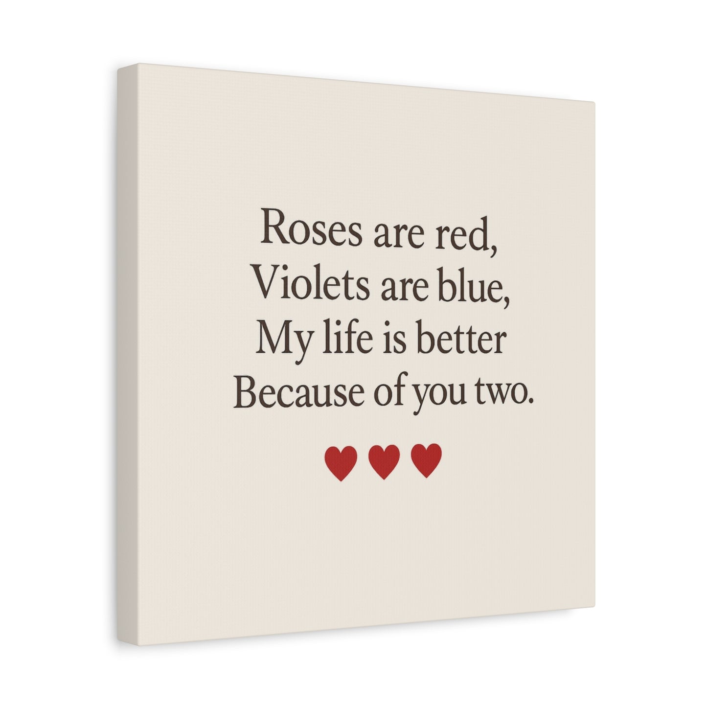 Roses are red poem Canvas | Stretched Matte Wall Art | Throuple Poem Artwork