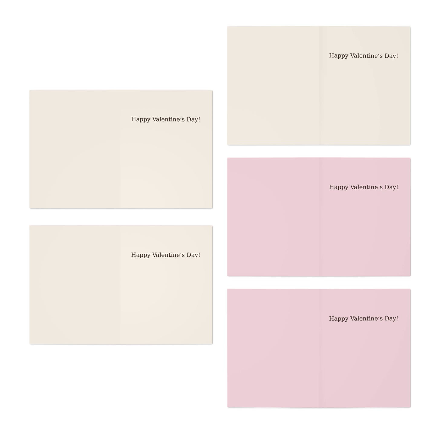 Love Hearts Poetry Greeting Cards 5-Pack | Romantic Valentines Note Cards | Throuple Valentine's Day Cards