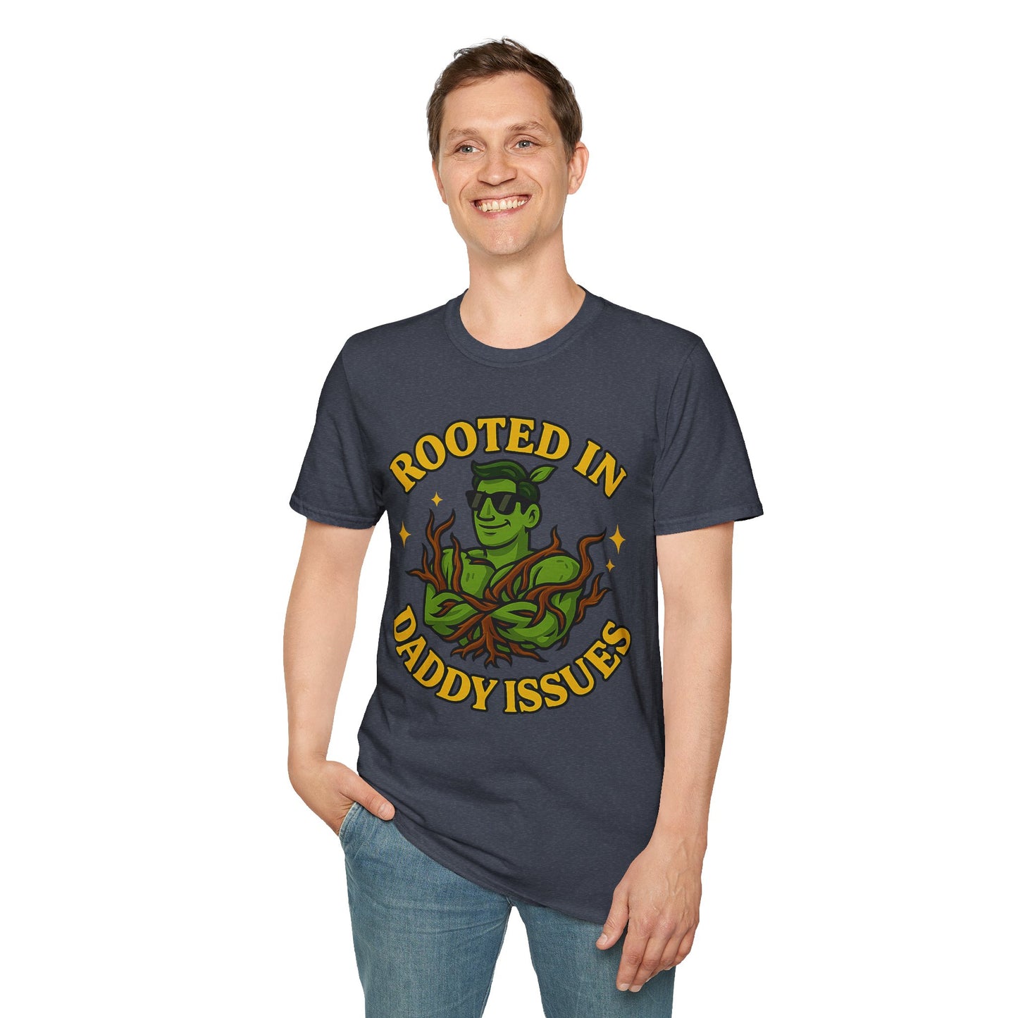 Softstyle Graphic T-Shirt | Rooted In Daddy Issues T-Shirt | Men's T-Shirt Plant Lover