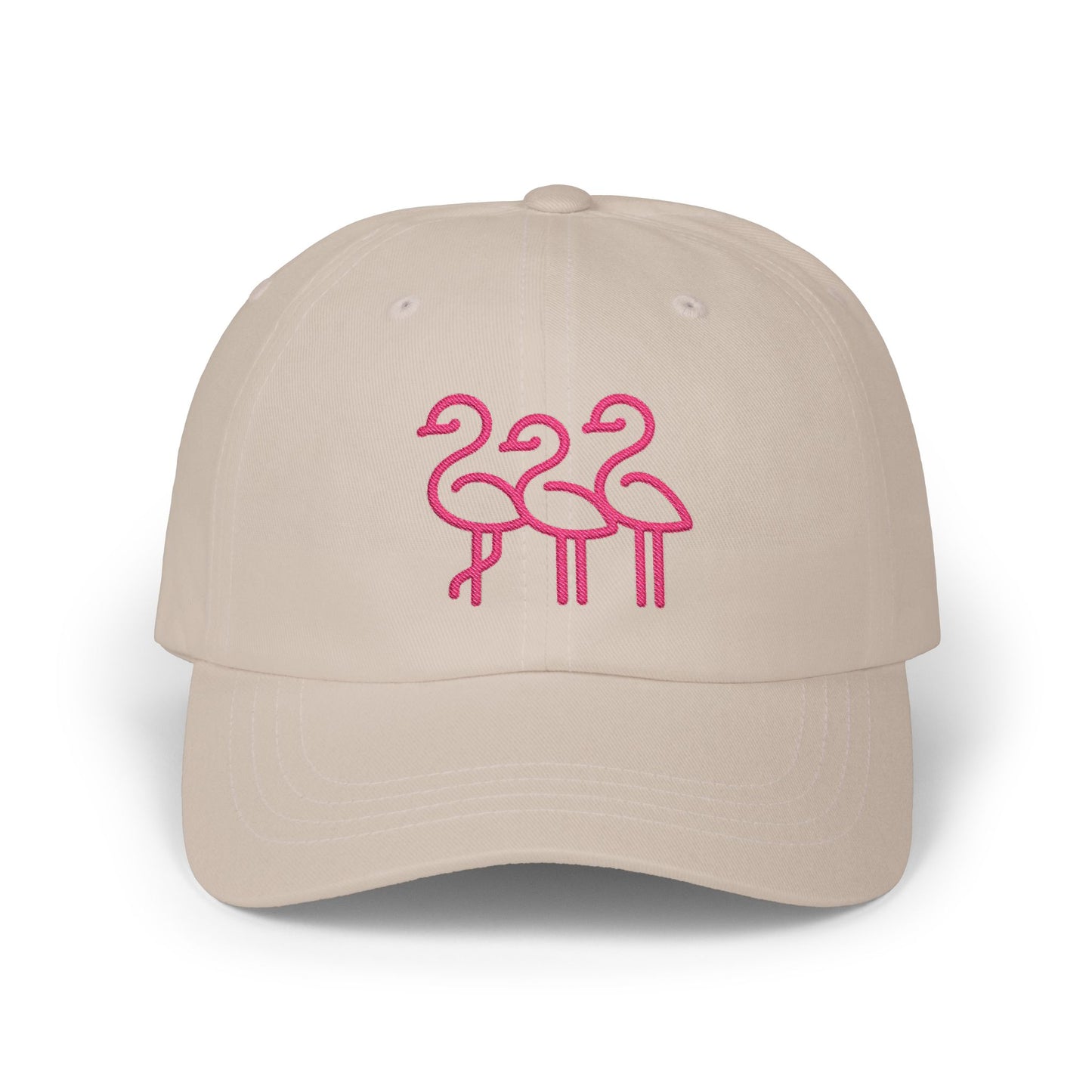 Three Pink Flamingos Dad Cap | Embroidered Flamingo Baseball Hat |Throuple Life