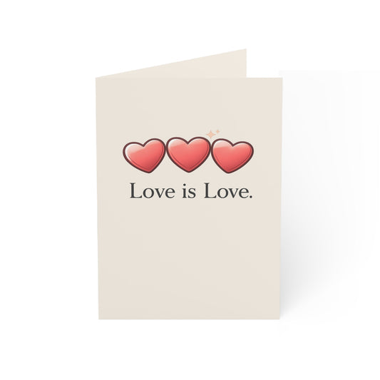 Love Is Love hearts greeting card | LGBTQ Pride | Throuple Birthday Card
