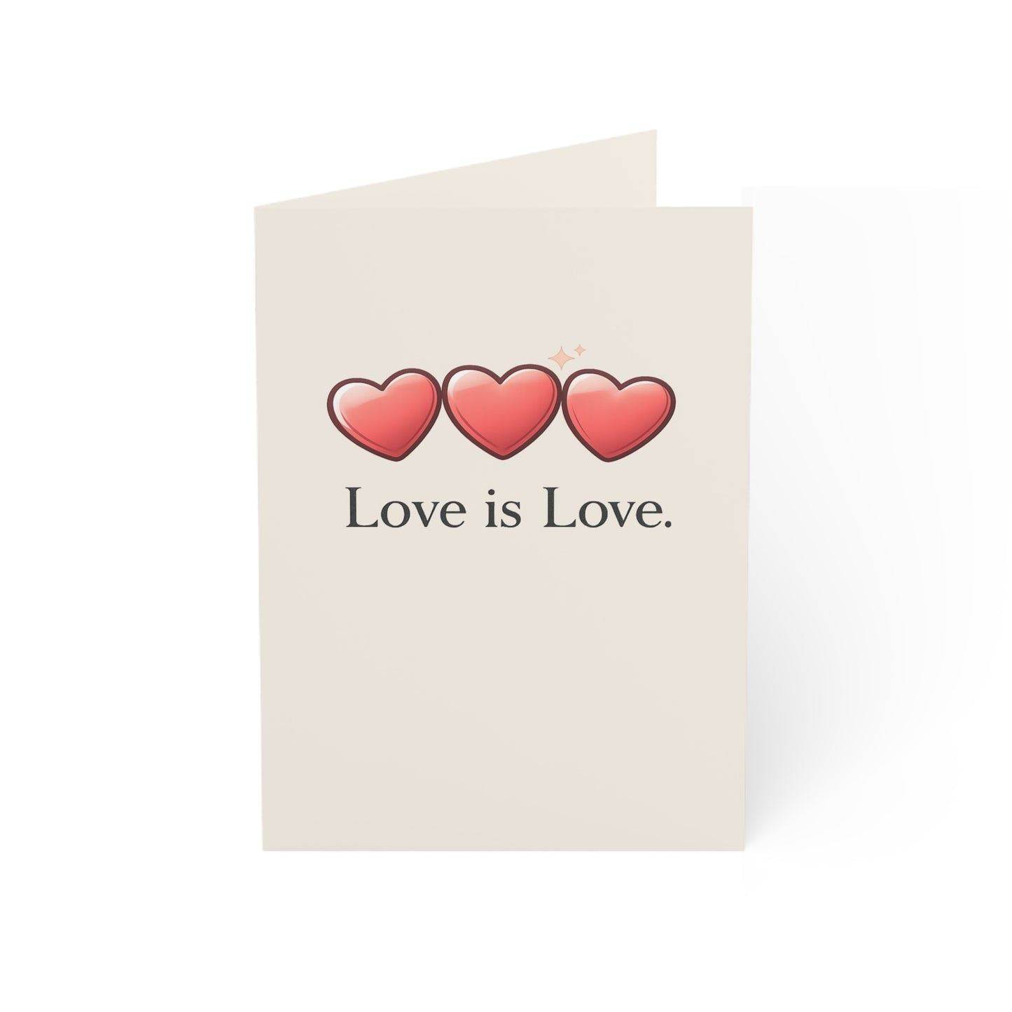 Love Is Love hearts greeting card | LGBTQ Pride | Throuple Birthday Card