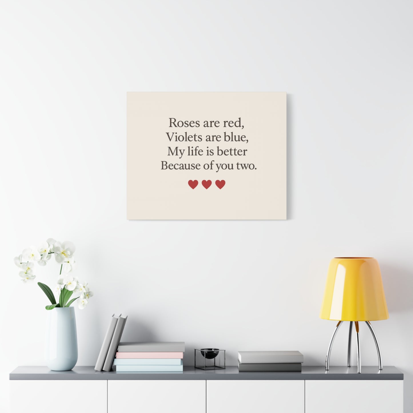 Roses are red poem Canvas | Stretched Matte Wall Art | Throuple Poem Artwork