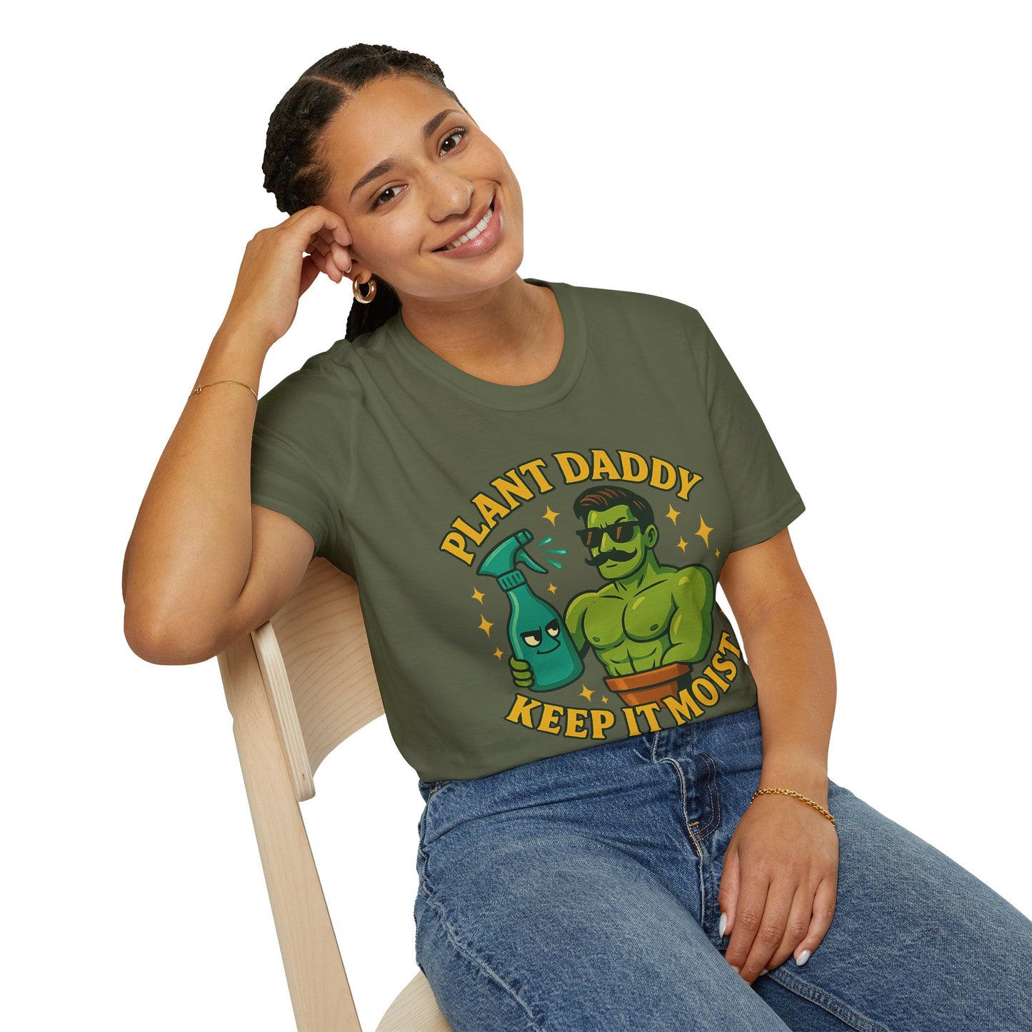 Plant Daddy Keep It Moist T-Shirt | Plant Lover Graphic Tee | Men's T-Shirt Plant Lover