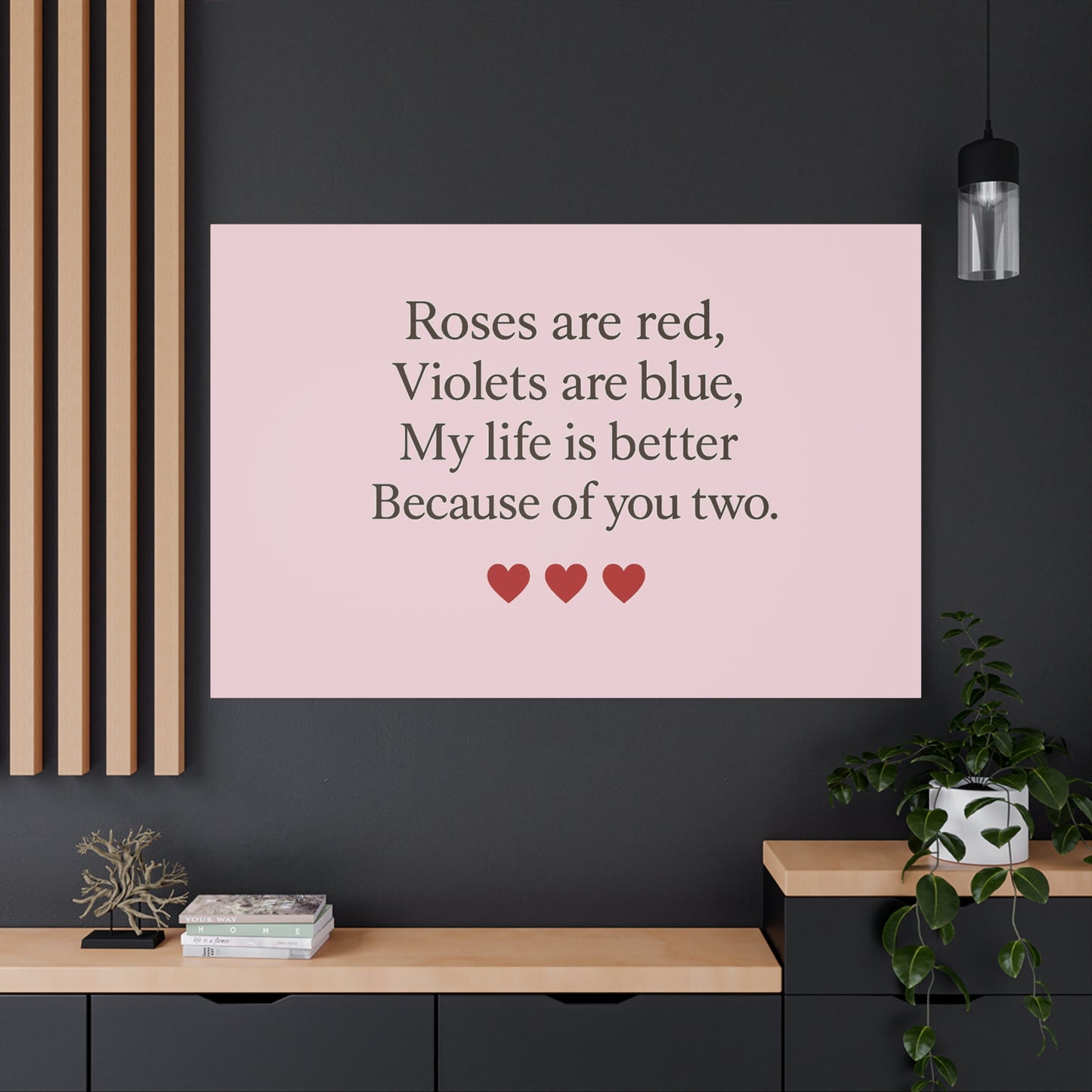 Roses are red Violets are blue poem Matte Canvas | Stretched 1.25" | Throuple Poem Print