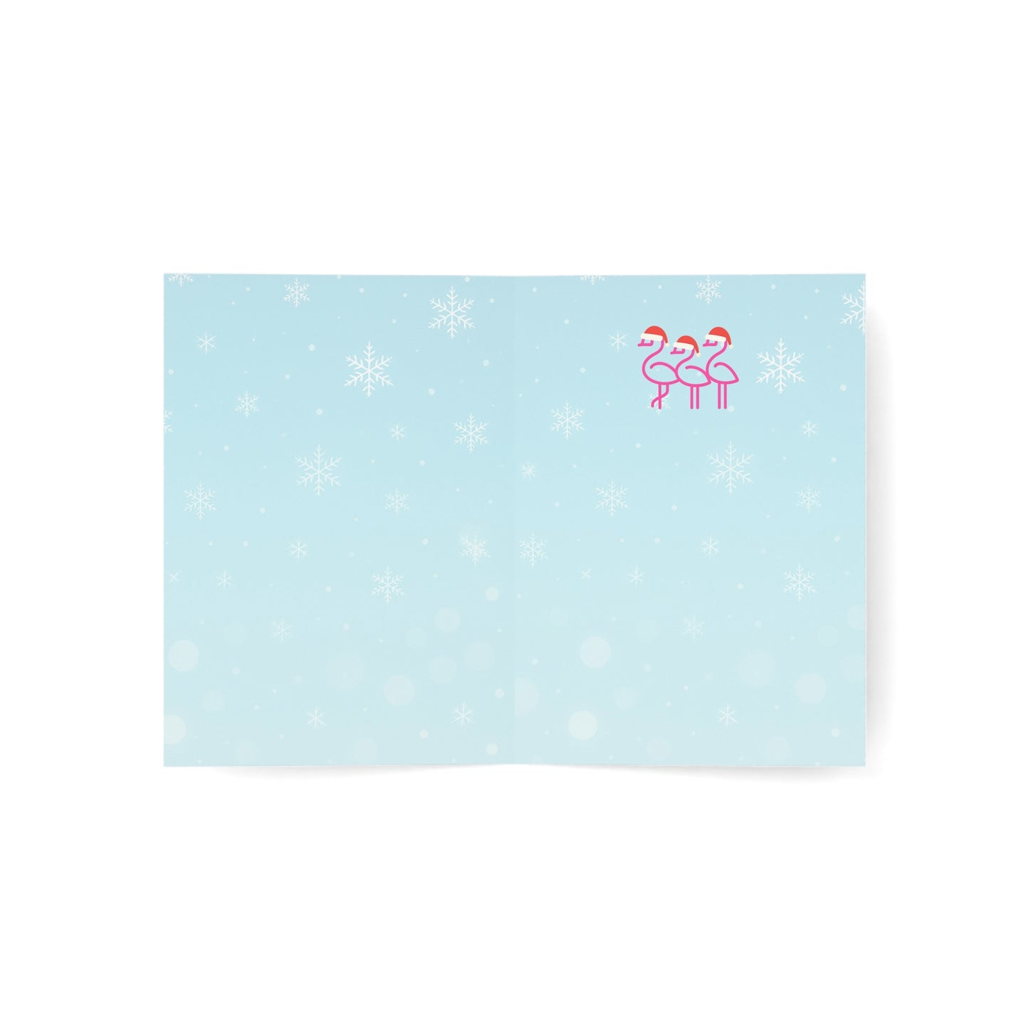 Three's A Holiday Vibe Flamingos Greeting Card | Christmas Holiday Card | Blank Inside Holiday Card Throuple