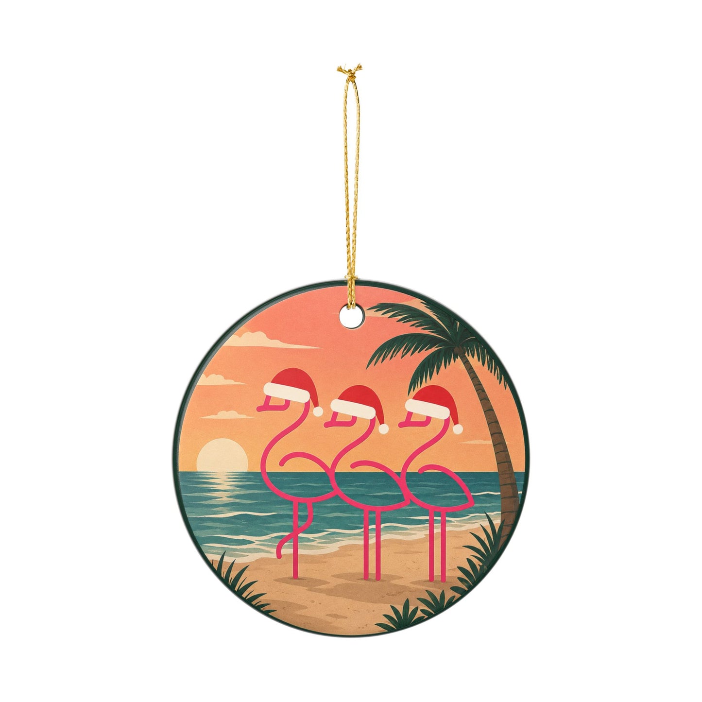 Throuple Christmas Ornament | Flamingo Trio Holiday Ornament | Tropical Christmas Decor | LGBTQ+ Polyamory Gift