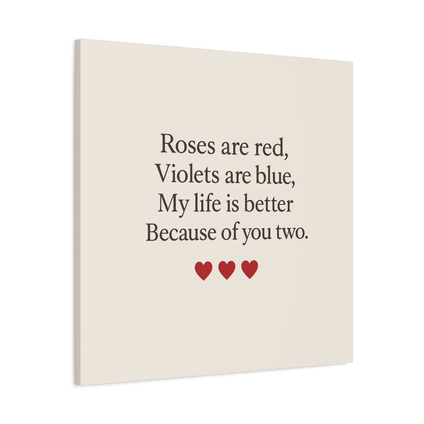 Roses are red poem Canvas | Stretched Matte Wall Art | Throuple Poem Artwork