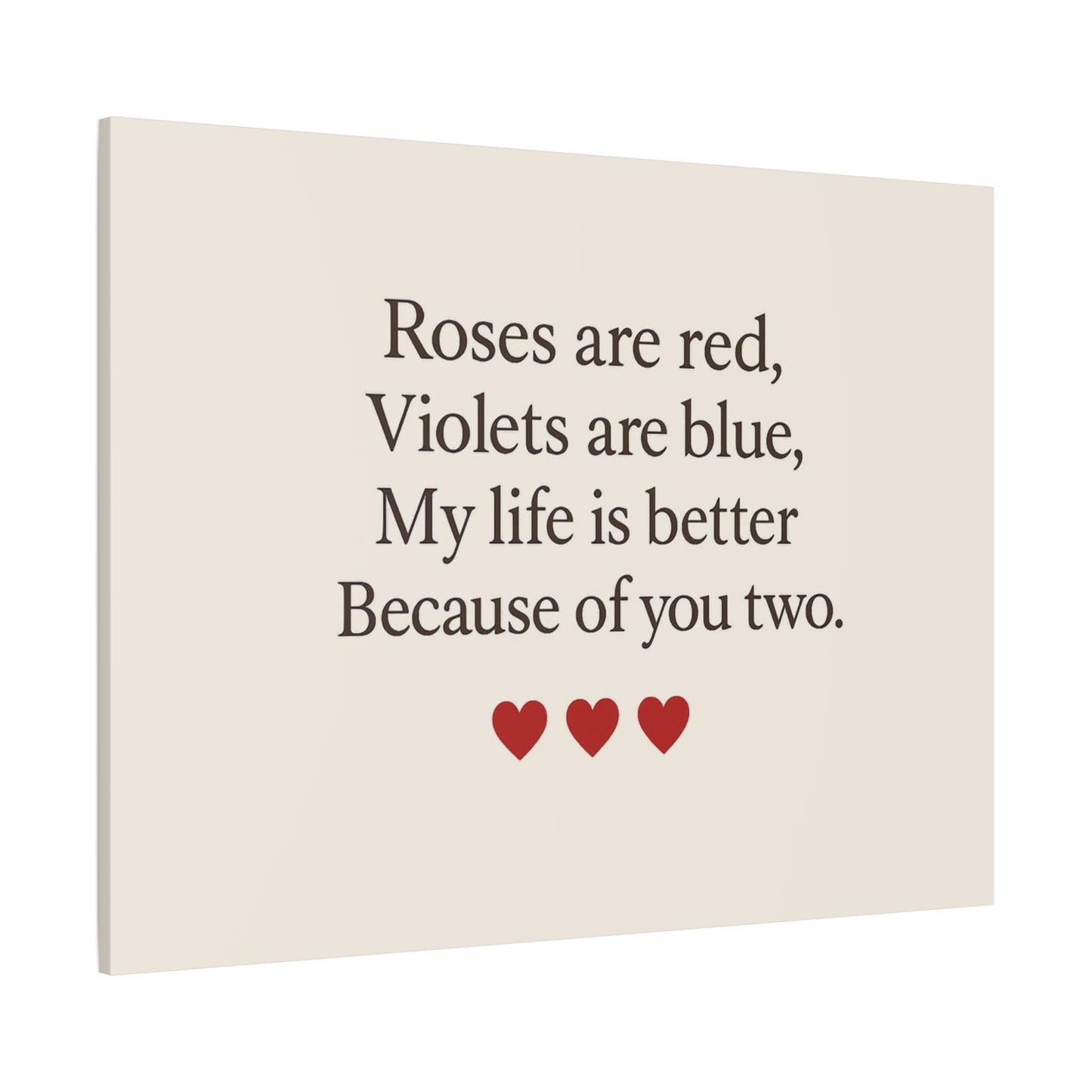 Roses are red poem Canvas | Stretched Matte Wall Art | Throuple Poem Artwork